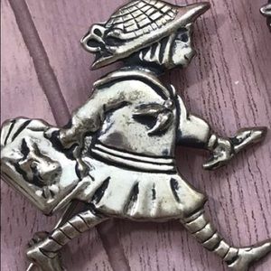 One Vintage Sterling Silver Mary Engelbreit Brooch - girl.